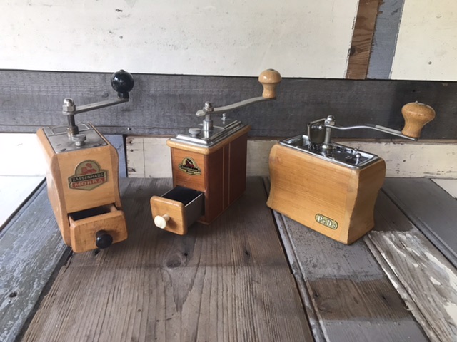 Vintage coffee grinders